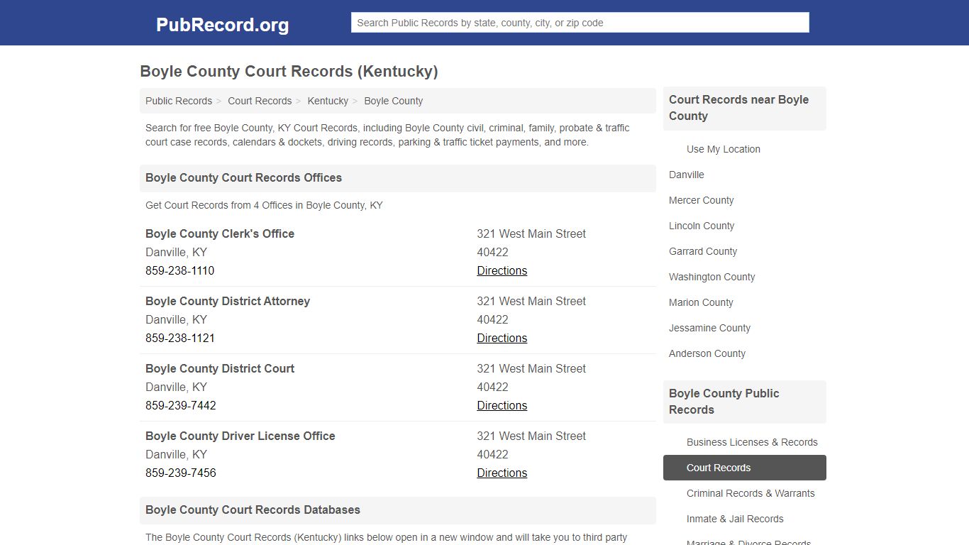Free Boyle County Court Records (Kentucky Court Records) - PubRecord.org